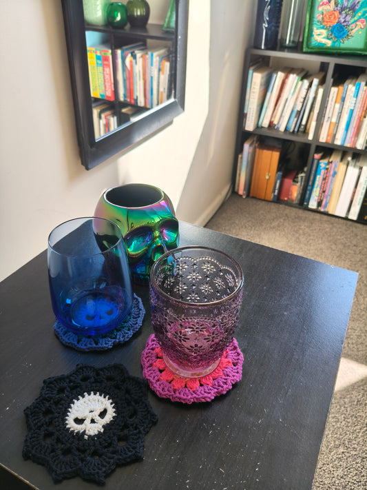 Crochet Coasters - Skulls