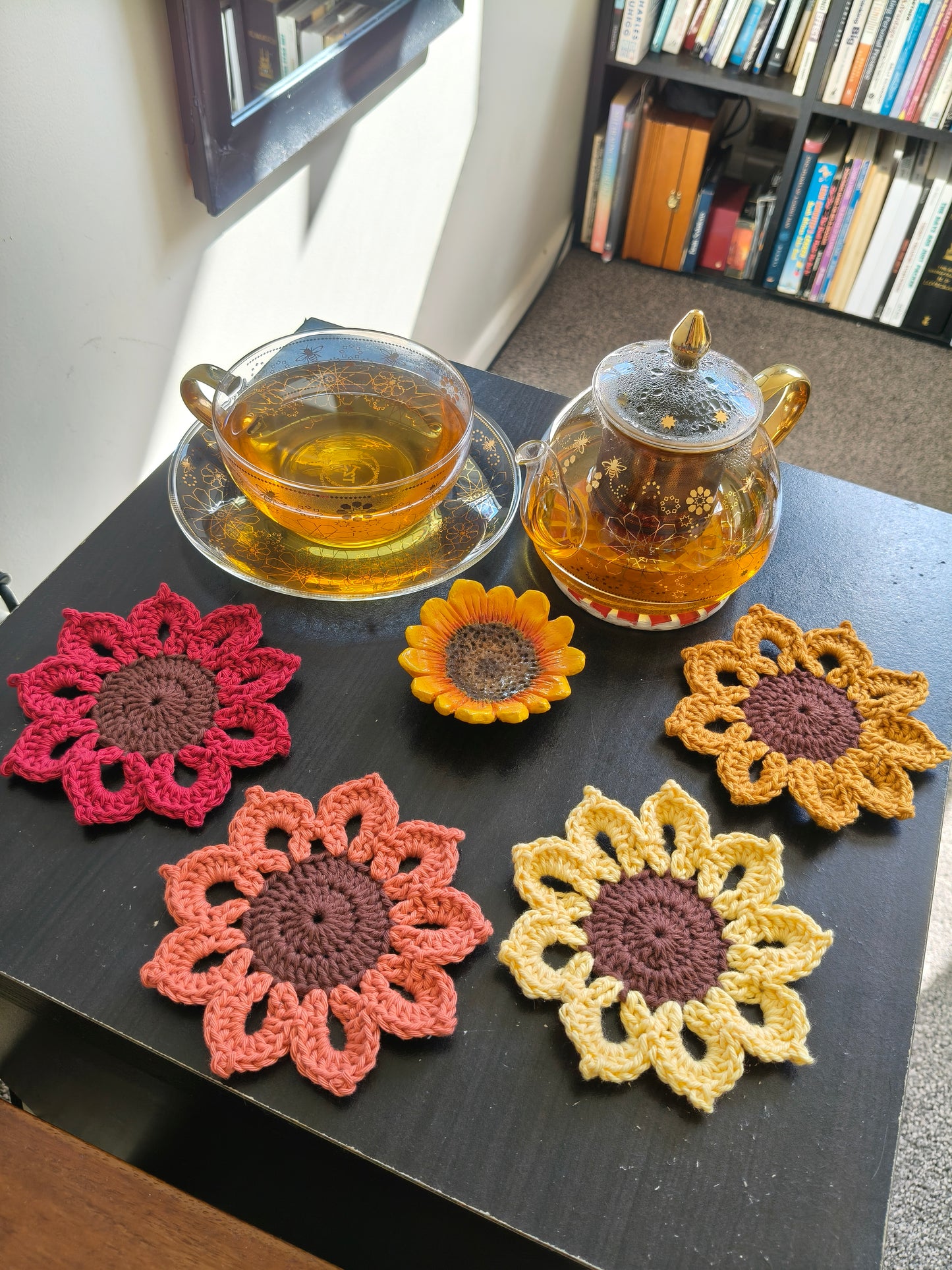 Crochet Coaster Sunflower Sets