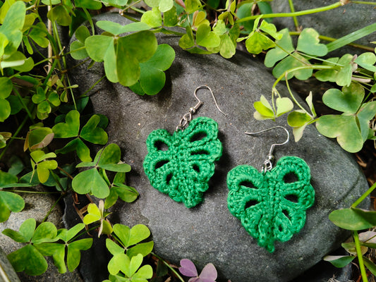 Earrings - Crochet Leaves Collection
