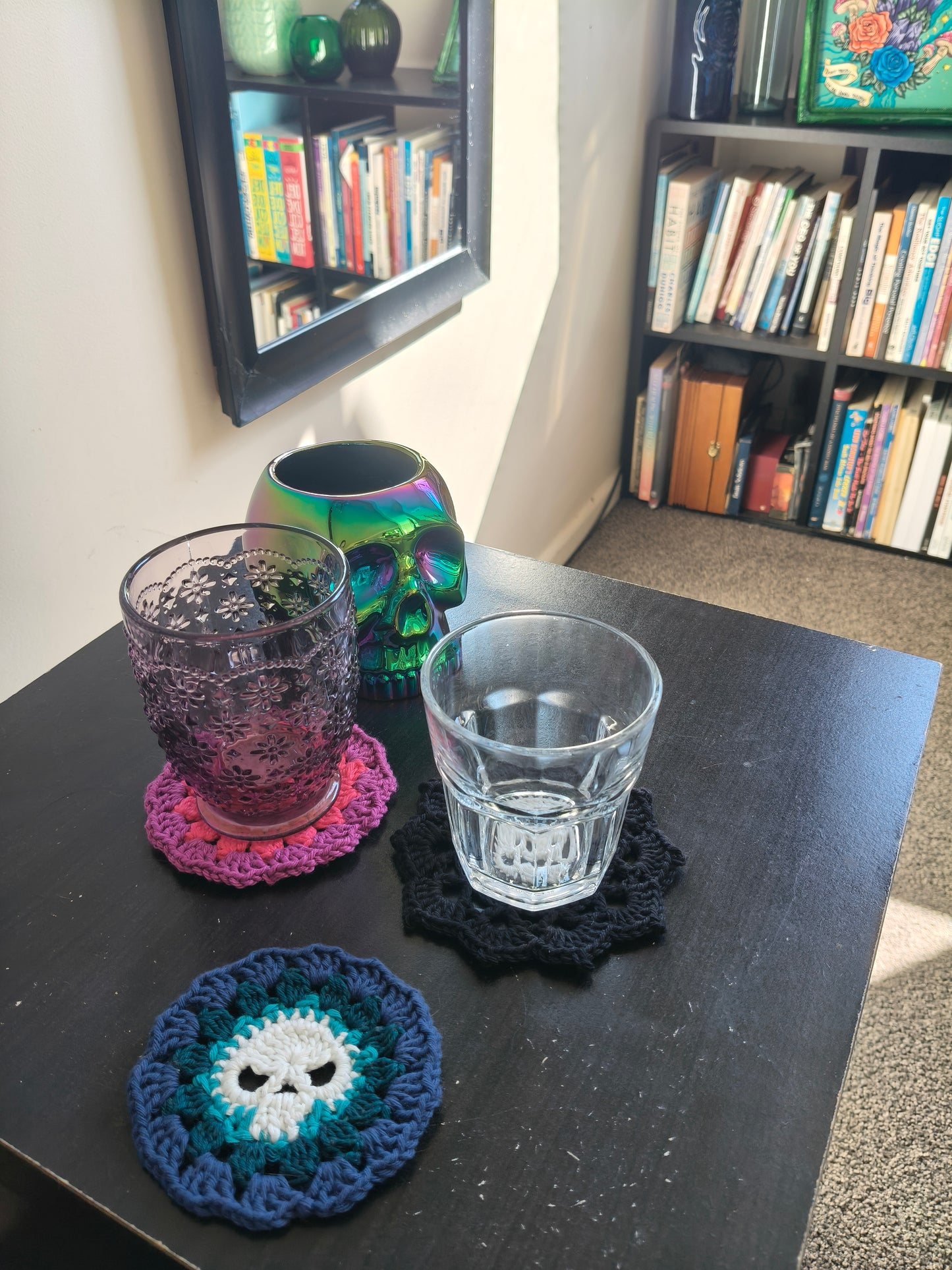 Crochet Coasters - Skulls