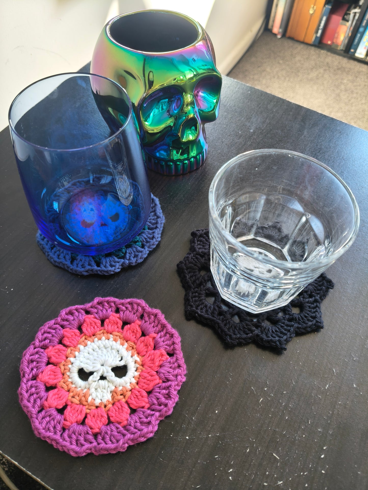 Crochet Coasters - Skulls