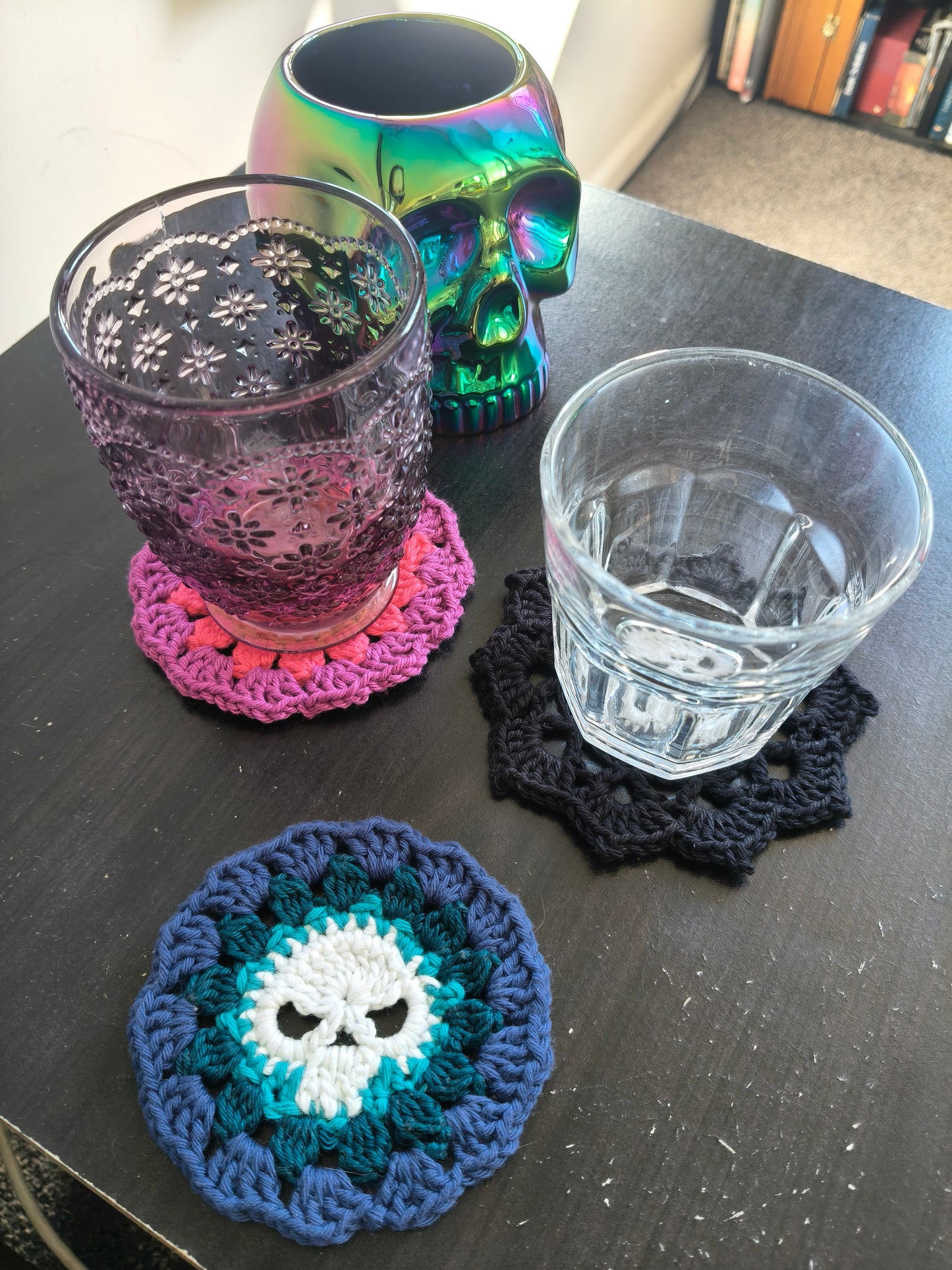 Crochet Coasters - Skulls