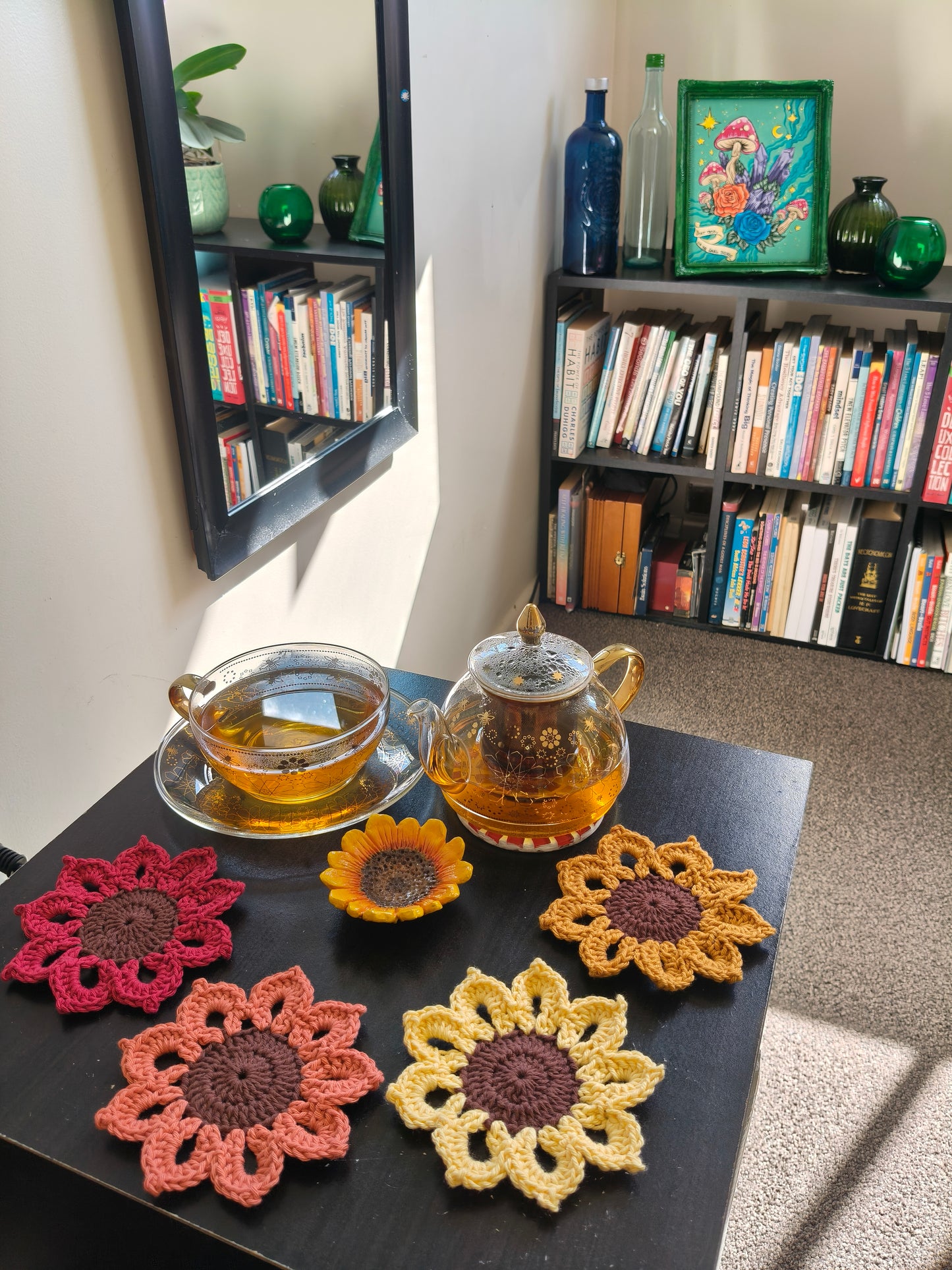 Crochet Coaster Sunflower Sets