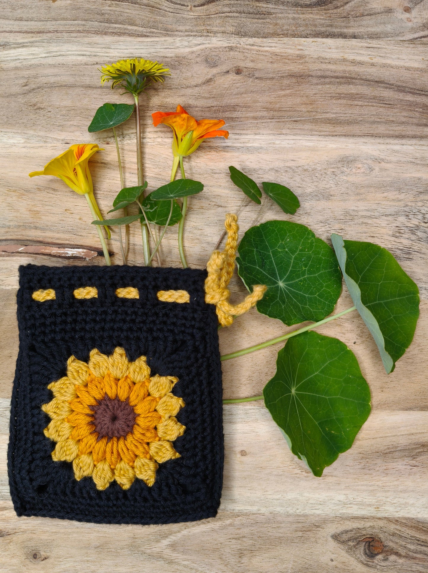 Crochet String Bag Sunflower Collection