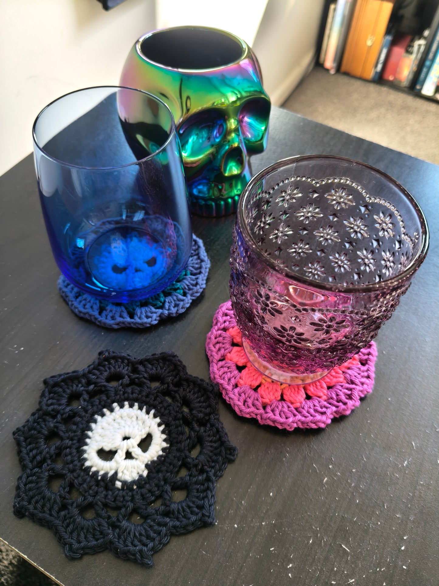 Crochet Coasters - Skulls